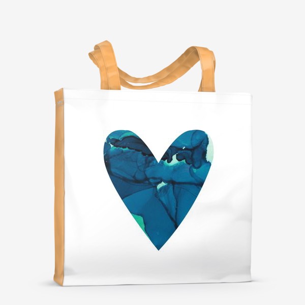 Сумка-шоппер &laquo;Текстурное сердечко синее&raquo;