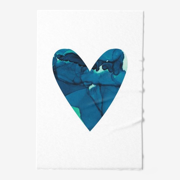 Полотенце «Текстурное сердечко синее»