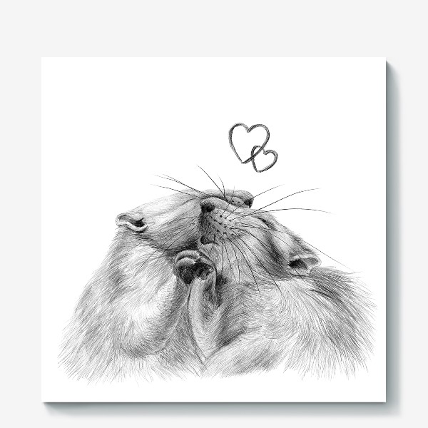 Холст &laquo;влюбленные крысы&raquo;