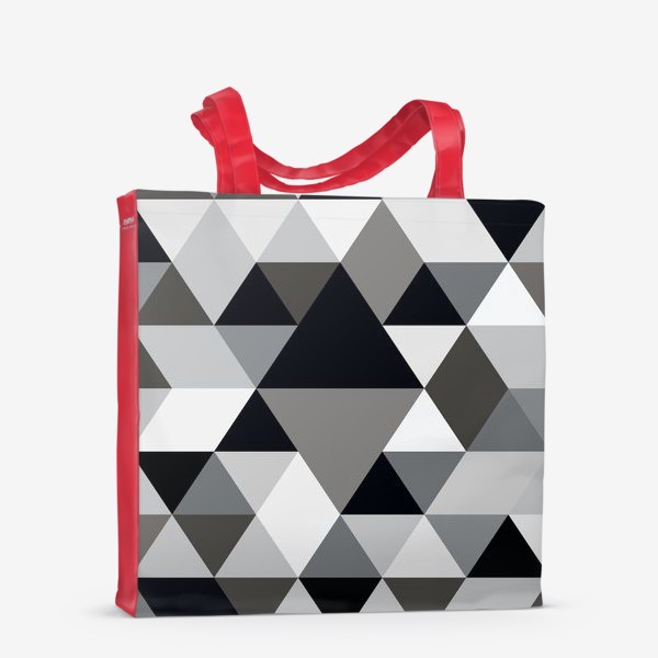 Сумка-шоппер «Монохромный паттерн из треугольников и ромбов»