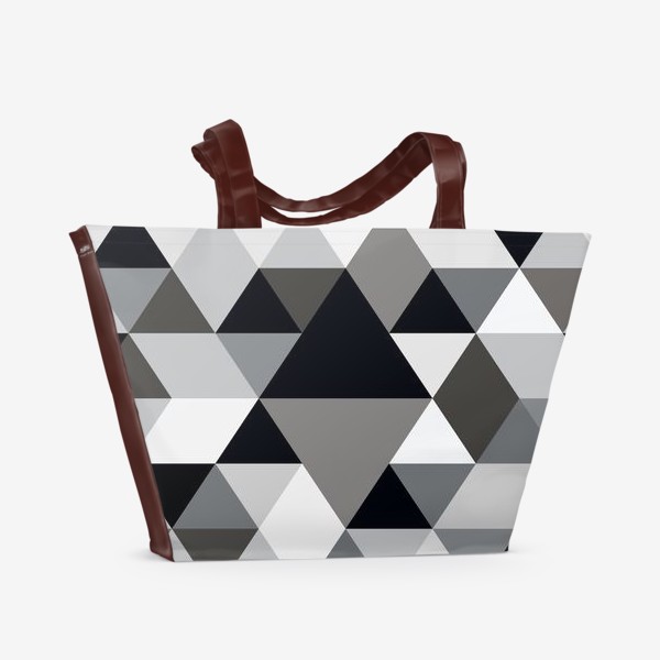 Пляжная сумка &laquo;Монохромный паттерн из треугольников и ромбов&raquo;