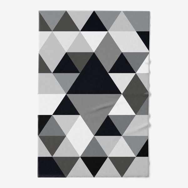Полотенце «Монохромный паттерн из треугольников и ромбов»