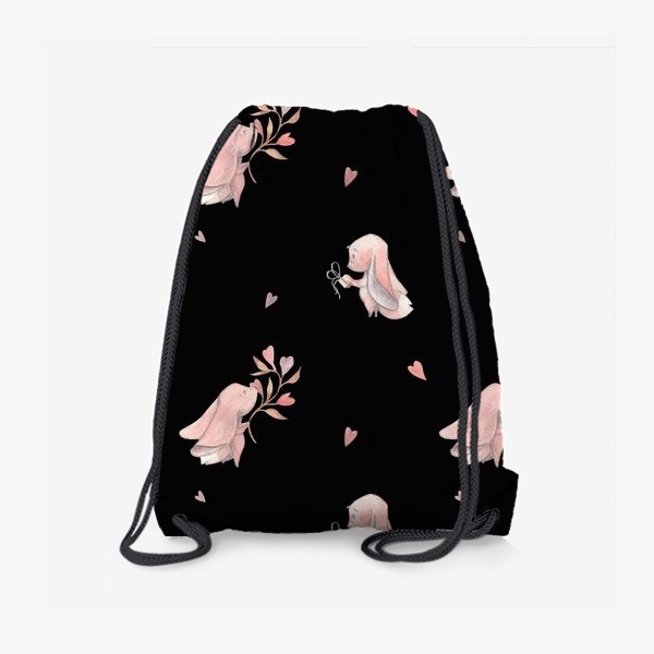 Рюкзак «Фенечки с веточкой и подарком на черном фоне»