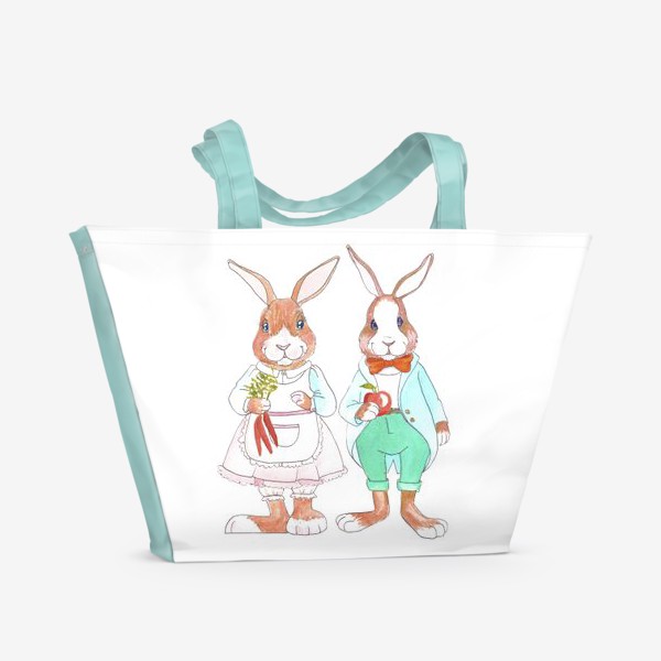 Пляжная сумка «Парочка зайцев»