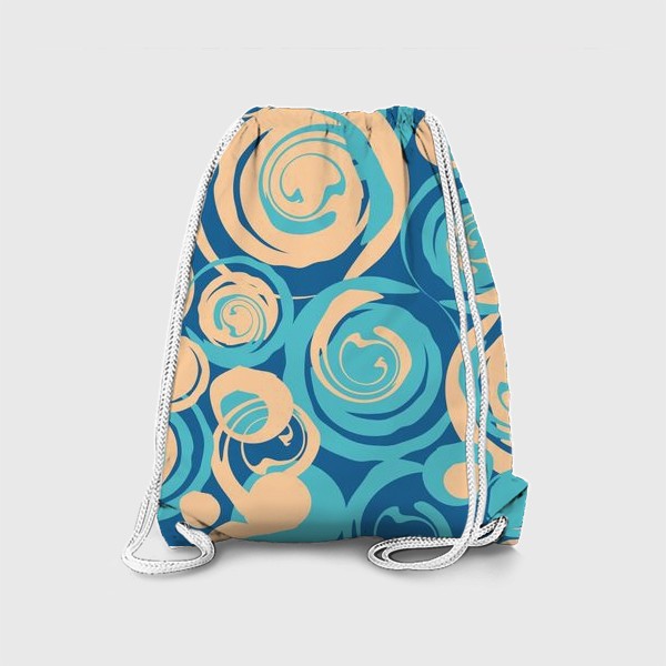 Рюкзак «абстрактный фон круги и спирали на синем фоне»