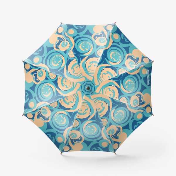 Зонт &laquo;абстрактный фон круги и спирали на синем фоне&raquo;