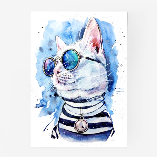 Постер «кот модник»