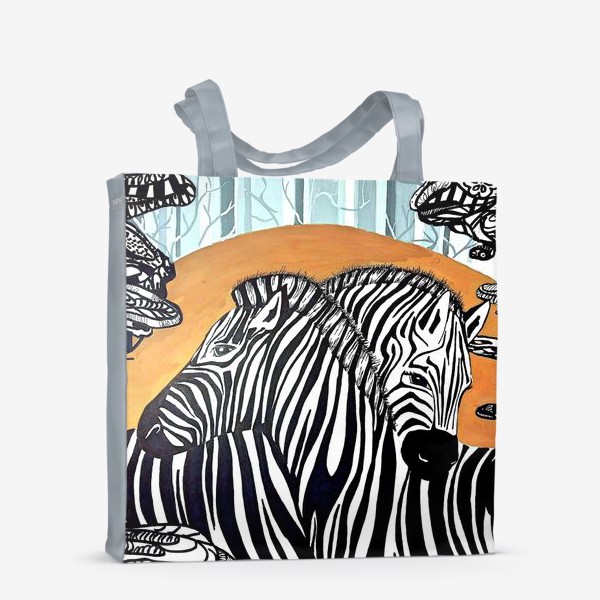 Сумка-шоппер «Зебры на закате»