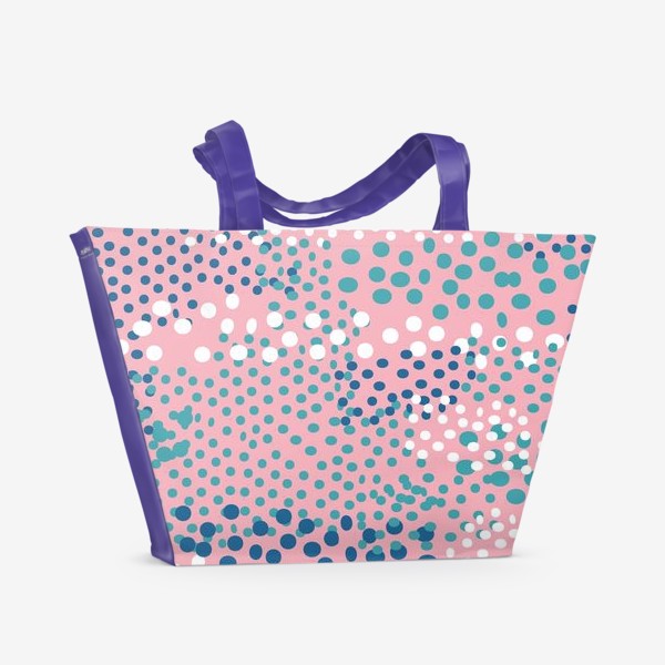 Пляжная сумка «абстрактный розовый фон с точками»