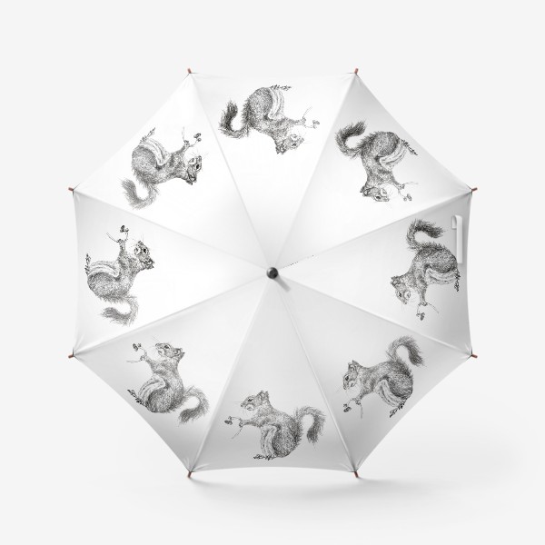 Зонт «Белка девочка с цветами»