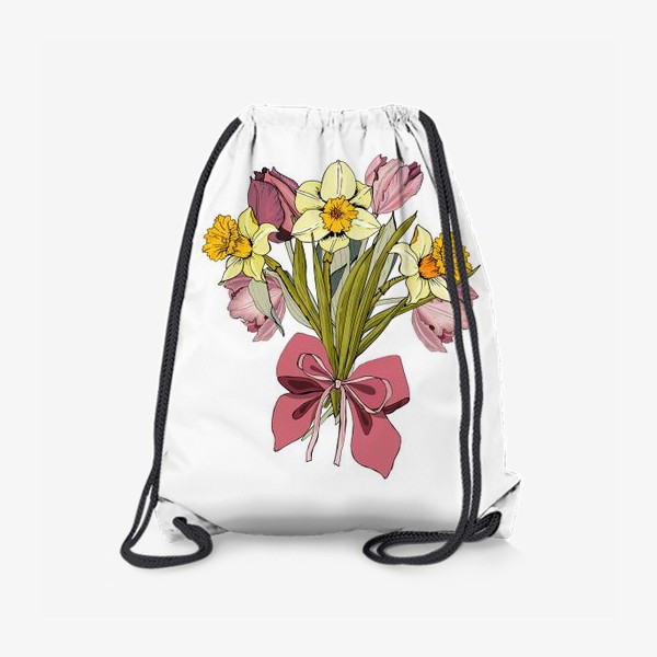 Рюкзак «тюльпаны и нарциссы букет»