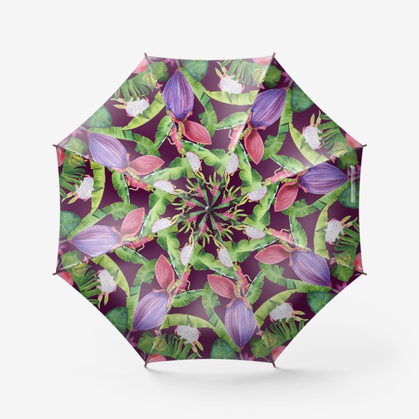 Зонт «Экзотические фрукты на фиолетовом. Акварель»