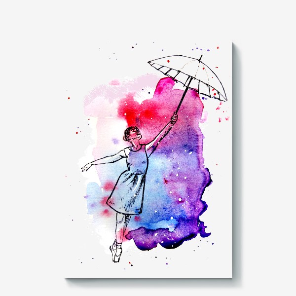 Холст «девушка с зонтом»