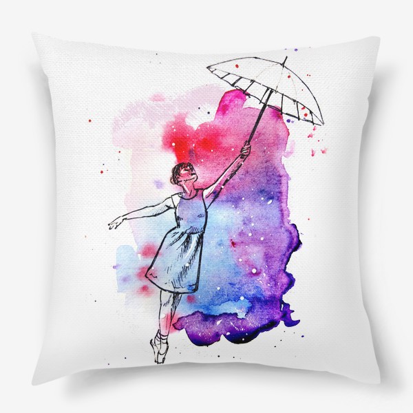 Подушка «девушка с зонтом»