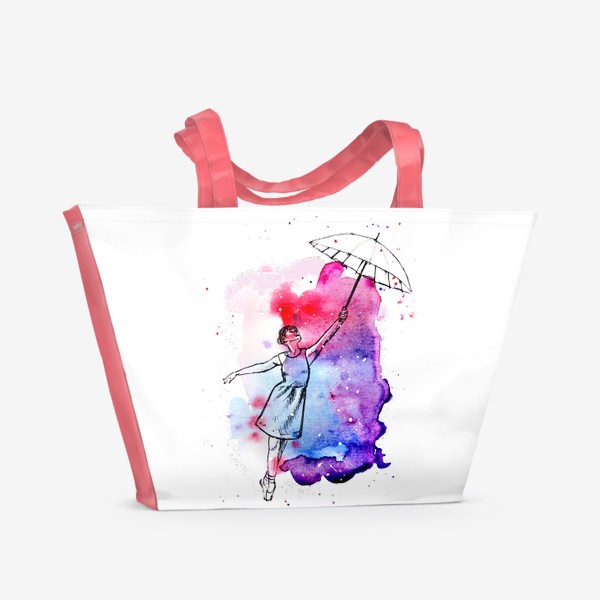 Пляжная сумка «девушка с зонтом»