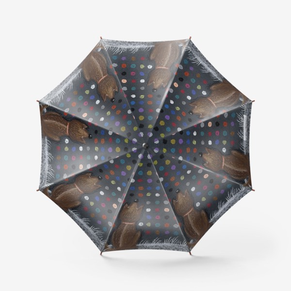 Зонт «Собака и разноцветные кругляшки»