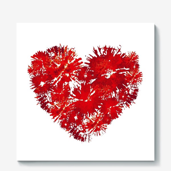 Холст «Красное сердце, абстракция»