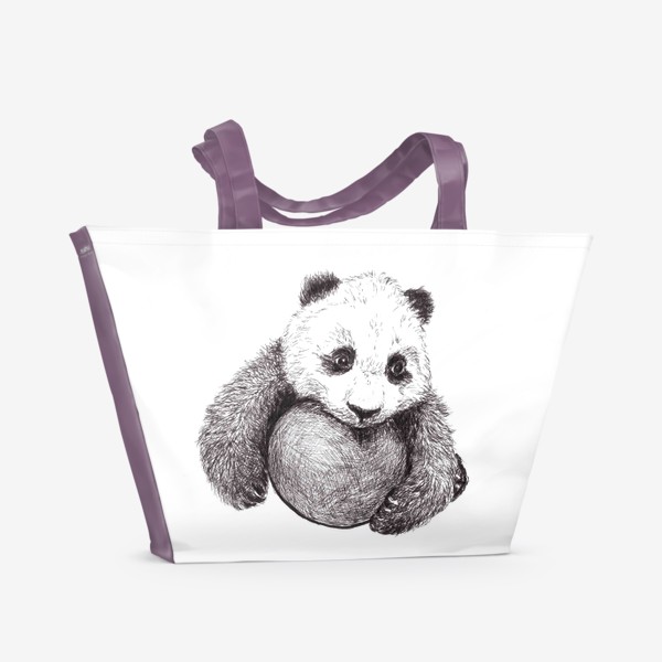 Пляжная сумка «детеныш панды с мячем»