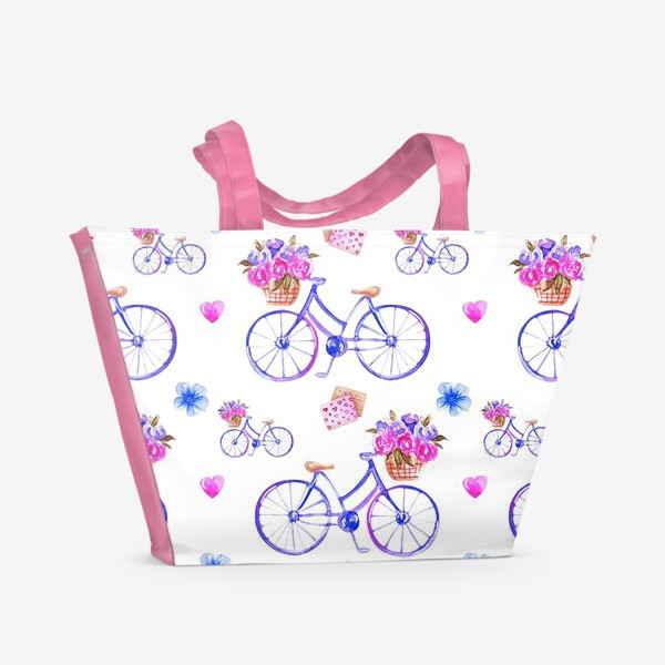 Пляжная сумка «Велосипед. Паттерн»