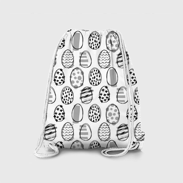 Рюкзак «Черно-белый абстрактный пасхальный паттерн»