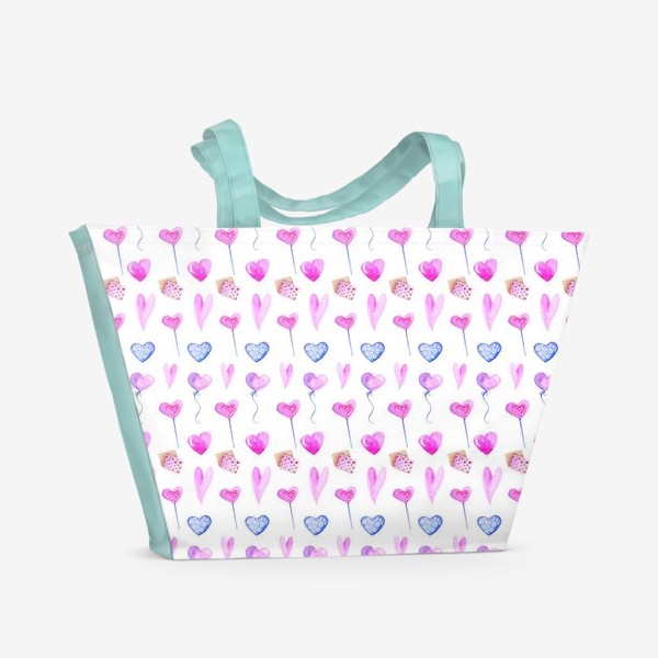 Пляжная сумка «День влюбленных. Паттерн »