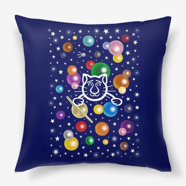 Подушка «Космический кот, или Звёздный путешественник»