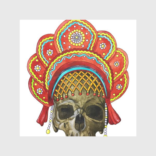 Скатерть «череп в кокошнике»