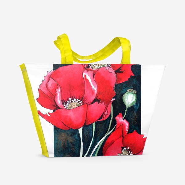 Пляжная сумка «Красный мак»