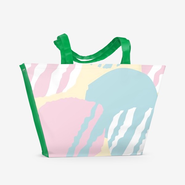 Пляжная сумка «абстрактный пастельный фон круги в полоску»
