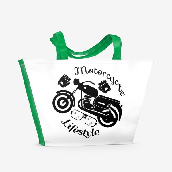 Пляжная сумка «Мотоцикл- это стиль жизни. Motorcycle lifestyle»