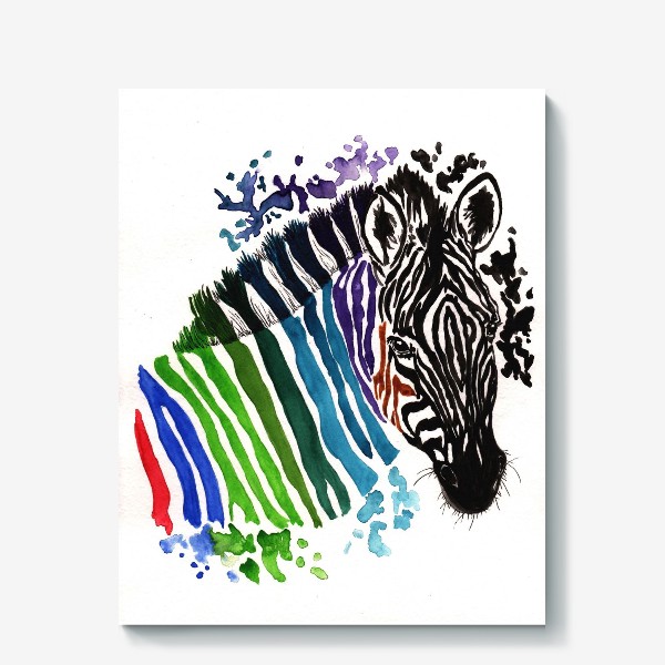 Холст «Цветная зебра»