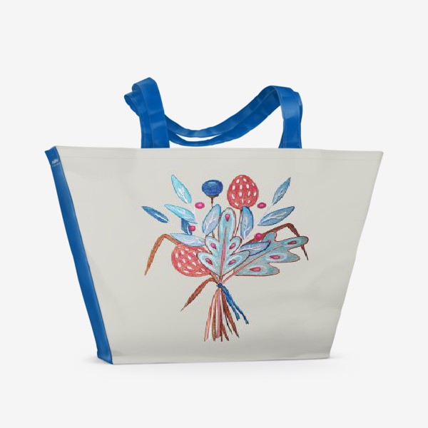 Пляжная сумка «Букет в холодных цветах»