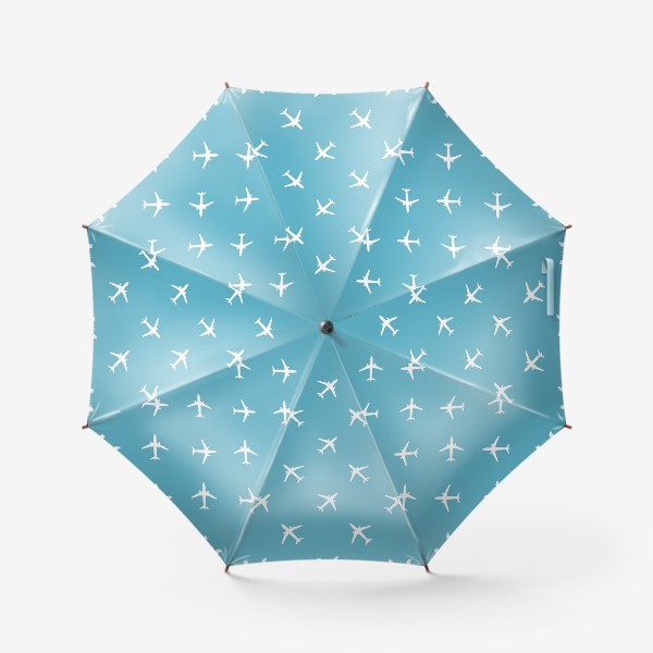 Зонт «Паттерн с белыми самолётами на голубом фоне»