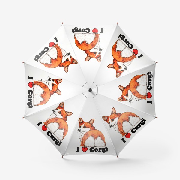 Зонт « Я люблю корги»