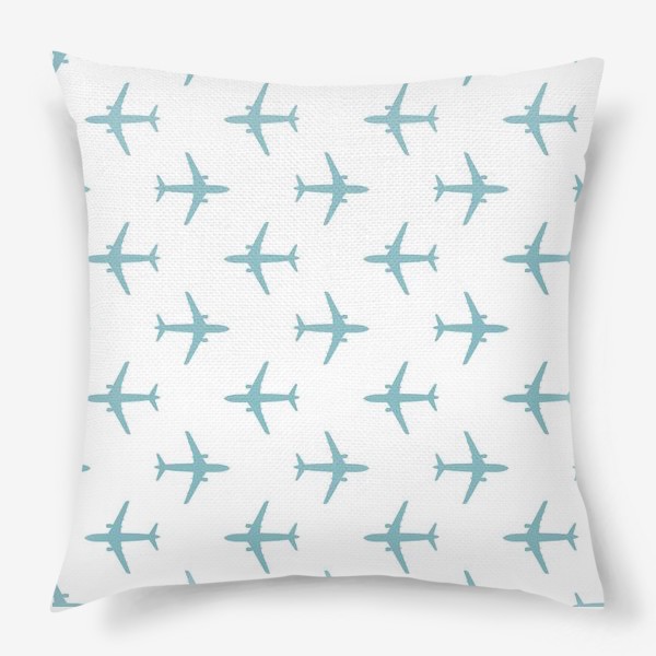 Подушка «Воздушный паттерн с самолётами»