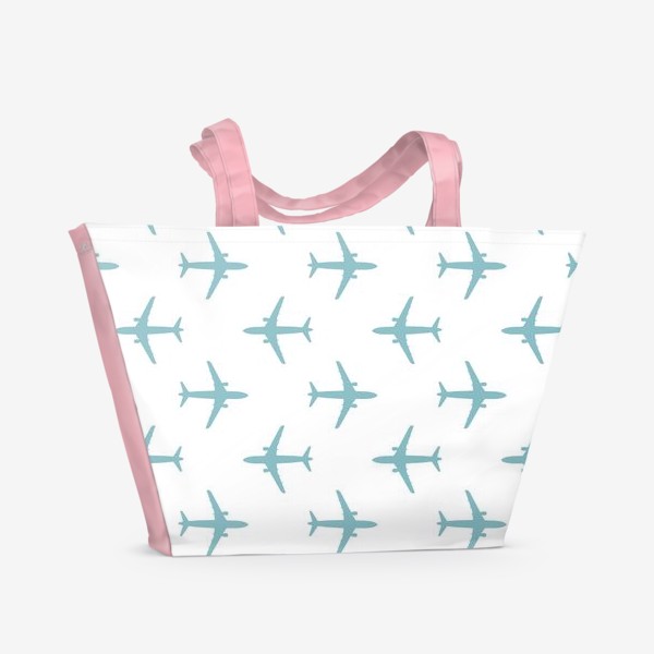 Пляжная сумка «Воздушный паттерн с самолётами»