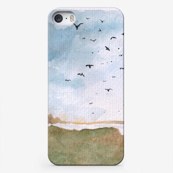 Чехол iPhone «Берег и птицы»