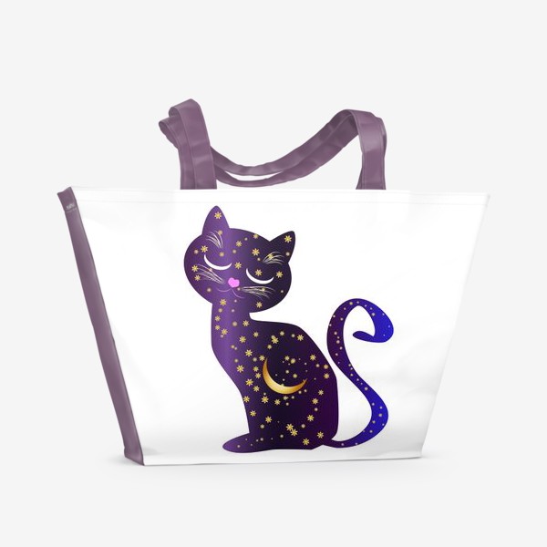 Пляжная сумка «Кошка-ночь»