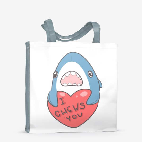 Сумка-шоппер «Парные акулы I Chews You»