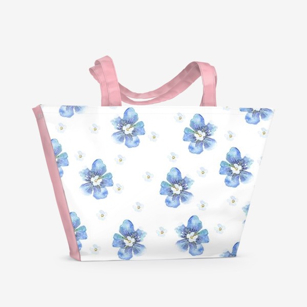 Пляжная сумка «Паттерн из весенних цветов»