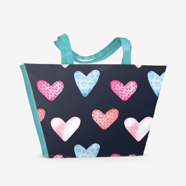 Пляжная сумка «Сердечки»