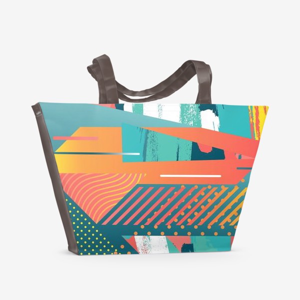Пляжная сумка «Яркая абстракция, графика, геометрия»