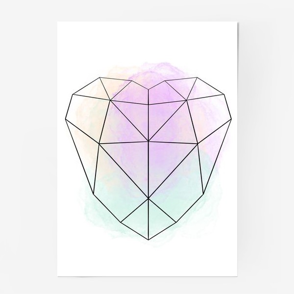 Постер «полигональное сердце»