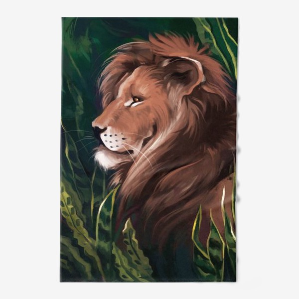 Полотенце «Лев и растения»