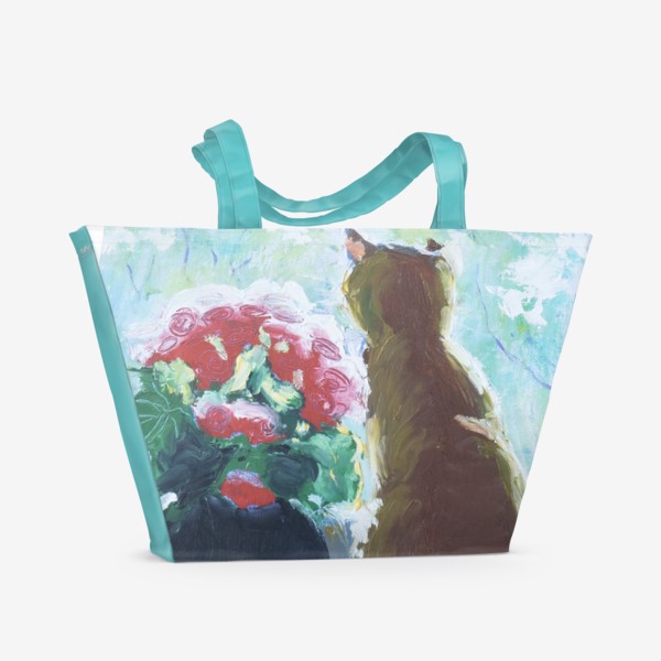 Пляжная сумка &laquo;Кот на окошке&raquo;