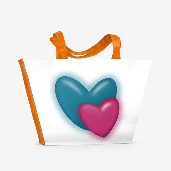Пляжная сумка «Два сердца бьются в такт»