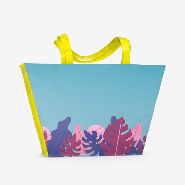 Пляжная сумка &laquo;Красочные тропические листья экзотических растений&raquo;
