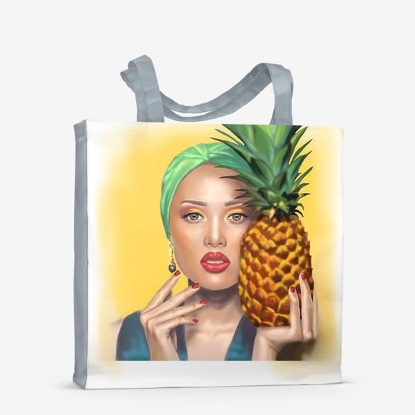 Сумка-шоппер «Девушка и ананас»