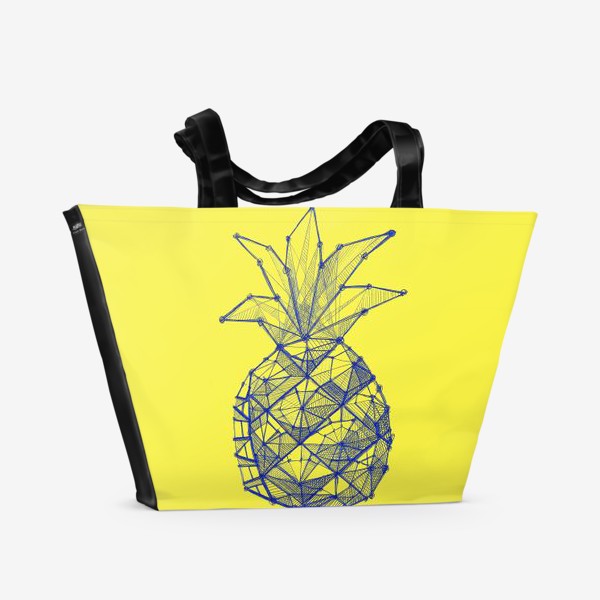 Пляжная сумка &laquo;Иллюстрация ананас геометрия скетч желтый&raquo;