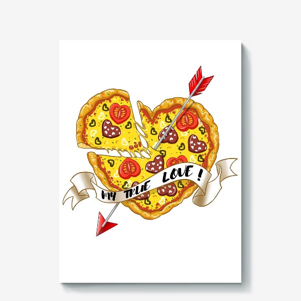 Холст «любовь это пицца»